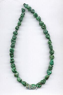 Rare, Hubei Cloud Mountain Green Turquoise Nugget Beads 16 1831c