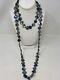 Rare Incredible Vintage Abalone Pearl Knotted Beaded Long 54 Layering Necklace