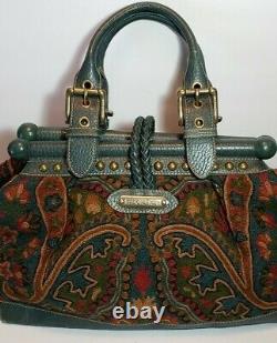 Rare Isabella Fiore Cut A Rug Set In Stone Jewel Embellished Ex Lg Handbag $1225