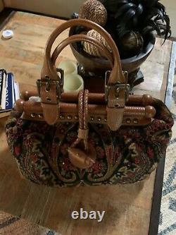 Rare Isabella Fiore Cut A Rug Set In Stone Jewel Embellished Ex Lg Handbag $1225