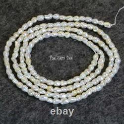 Rare Japanese Akoya White Saltwater Keishi Rice Pearl Nugget Bead 19.5 Strand