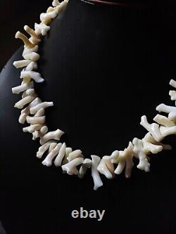 Rare Japanese White Coral Rough Beads Natural Gemstone Jewelry 16' inch Log