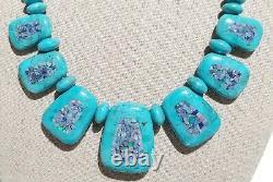 Rare Jay King DRT Mine Finds Turquoise & Micro Opal Inlay Reversible Necklace
