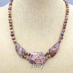 Rare Jay King DTR Mine Finds Rhyolite Bead Sterling Silver Bib Necklace 20