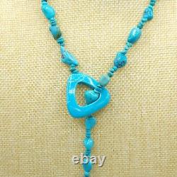 Rare Jay King DTR Mine Finds Turquoise Bead Sterling Silver Lariat Necklace 28