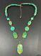 Rare Jay King Dtr Southwestern Sterling Silver Green Turquoise Beaded Necklace