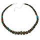 Rare Jay King Sterling Silver Compressed Kingman Turquoise Bead 18 Necklace