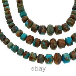 Rare Jay King Sterling SIlver Compressed Kingman Turquoise Bead 18 Necklace