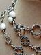 Rare John Hardy Necklace 36 Long Sautoir White Agate Beads Sterling