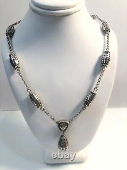 Rare John Hardy Sterling Dot Bead Necklace With Drop Pendant