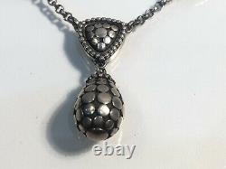 Rare John Hardy Sterling Dot Bead Necklace With Drop Pendant