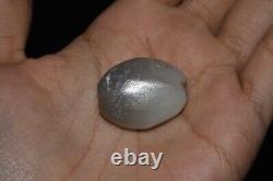 Rare Large Round Ancient Agate Stone Bead with Eye and Banded Pattern