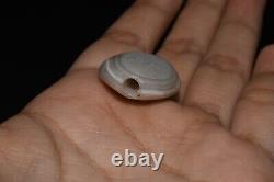 Rare Large Round Ancient Agate Stone Bead with Eye and Banded Pattern