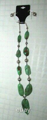 Rare Lime Green Carico Lake Turquoise Nugget & Sterling Necklace Simply Stones