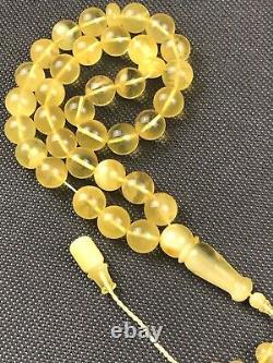 Rare Lithuania Vintage STONE Natural Baltic Amber Prayer Beads