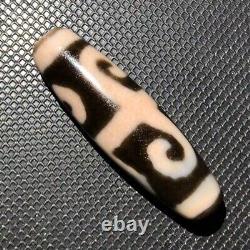 Rare Magic Tibetan Old Agate Ruyi Cinnabar Totem dZi Bead 121344mm