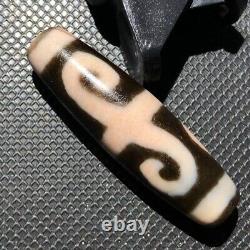 Rare Magic Tibetan Old Agate Ruyi Cinnabar Totem dZi Bead 121344mm