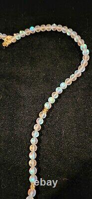 Rare'Mahina' Moon Stone energy power necklace with Gold Leaf Agate 17 inches