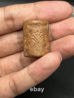 Rare Medieval Intaglio Seal Cylinder Jasper Stone Stamp Bead
