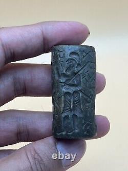 Rare Medieval Intaglio Seal Cylinder Stone Stamp Bead