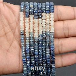Rare Multi Sapphire Gemstone Beads Faceted Rondelle Shape 13 Inch 4 MM 5 Strand