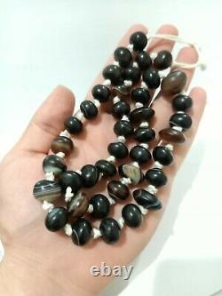 Rare Natural Antique 1 Strand Sulemani Agate Amulet Rondelle Beads Pendant Stone