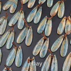 Rare Natural Blue Calcite Teardrop Earring Pairs Drilled Matched Gemstone Beads