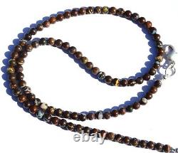 Rare Natural Gem Boulder Australian Opal 4.5MM Approx Round Beads Necklace 16.5