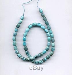 Rare Natural Hi-grade Chinese Cloud Mountain Turquoise Barrel Beads 1023c