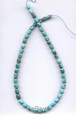 Rare Natural Hi-grade Chinese Cloud Mountain Turquoise Barrel Beads 1023c
