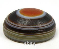 Rare Natural Layer Brown White, Agate Stone Bead, Eye Cabochon Bead BE575