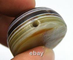 Rare Natural Layer Brown White, Agate Stone Bead, Eye Cabochon Bead BE575