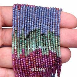 Rare Natural Multi Precious Gemstone 2mm-3mm Round Faceted Beads 13inch Strand
