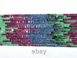 Rare Natural Multi Precious Gemstone 2mm-3mm Round Faceted Beads 13inch Strand