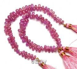 Rare Natural Pink Sapphire Gem Faceted Teardrop Shape Briolettes Beads 55cts. 6