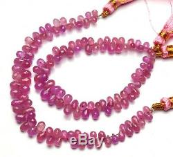 Rare Natural Pink Sapphire Gem Faceted Teardrop Shape Briolettes Beads 55cts. 6