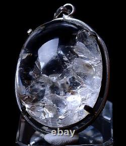 Rare Natural Transparent Stone Inside StoneQuartz Crystal Pendant 15.77g