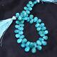 Rare Natural Turquoise 8mm-11mm Gemstone Faceted Pear Briolette Beads 8 Strand