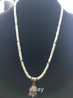 Rare Navajo Sterling Silver Larimar Bead Necklace Pendant 26