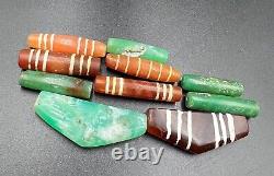 Rare Old Antique Etched Carnelian Amazonite Stone Beads Lot Business Price