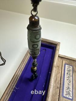 Rare Old Chinese Bead Green Gems Buddhism Eyes Amulet Pendant