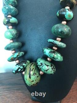 Rare Old Estate Hubei Turquoise Necklace