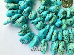 Rare Old Stock Natural Candelaria Turquoise Nugget Beads 30 Strand 965 Carats
