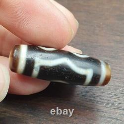 Rare Old Tibetan Eye Agate Dzi Bead High-Quality Amulet with 3 Circle Eyes