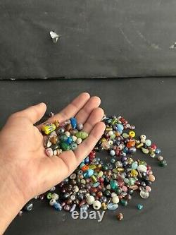 Rare Old Vintage 330 Grams Glass Stone Bead Bulk Mixed Lot Collectible