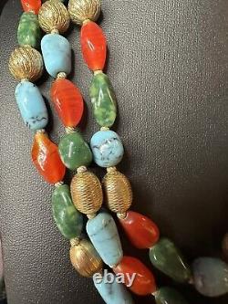 Rare One Of A Kind Vintage Vogue Multi stone Necklace Signed