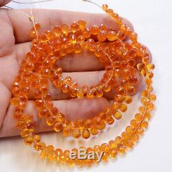 Rare Orange Spessartite Mandarin Garnet Faceted Teardrop Briolette Beads 17.3