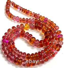 Rare Padparadscha Sapphire Smooth Rondelle Beads Multi Yellow Orange Gemstone#1