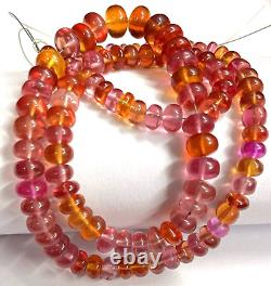 Rare Padparadscha Sapphire Smooth Rondelle Beads Multi Yellow Orange Gemstone#1