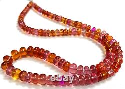 Rare Padparadscha Sapphire Smooth Rondelle Beads Multi Yellow Orange Gemstone#21